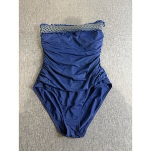 $129 Bleu Rod Beattie Women's Blue Smock It To Ya One Piece Swimwear Size 12